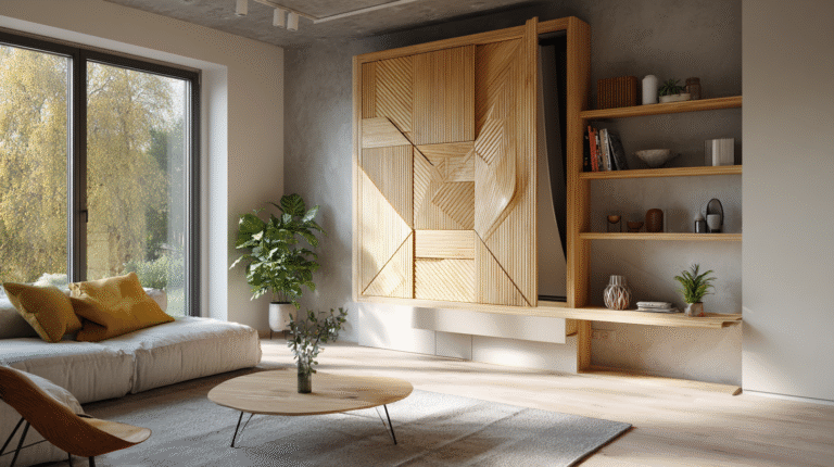Selbstfaltendes Origami-Regal „FoldFrame“: Buchenfurnier trifft Form­gedächtnis­legierung